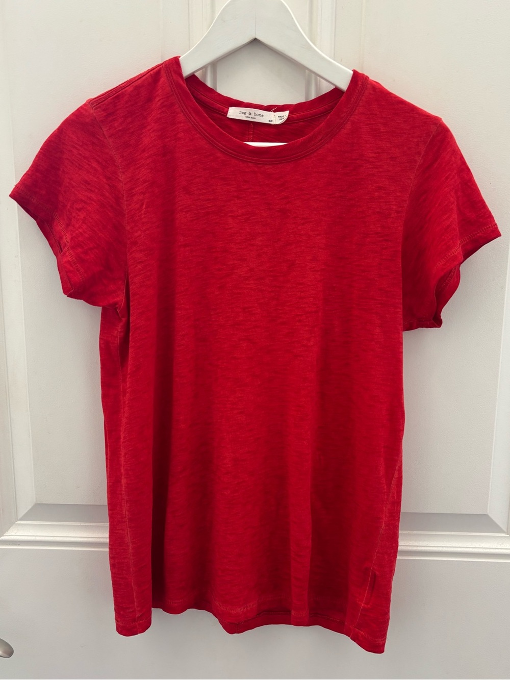 Rag & Bone Pima Cotton Tee Red Small